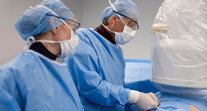Doctors operating