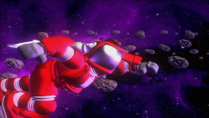 an animated astronaut in space