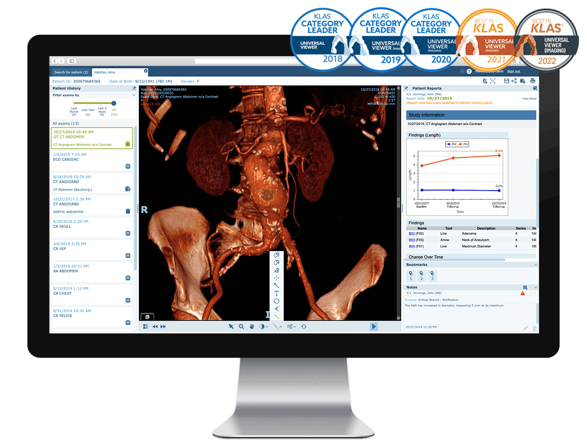 enterprise viewer interface screen on a monitor