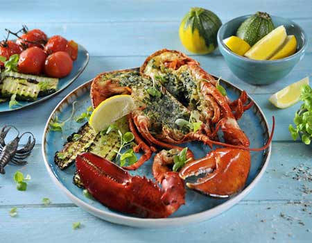 Grilled stuffed lobster