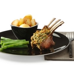 Rack of lamb with a pine nut and herb crust